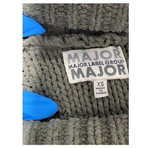 Green Beige ColorBlock Knit Sweater Mock Neck XS - Picture 5 of 6